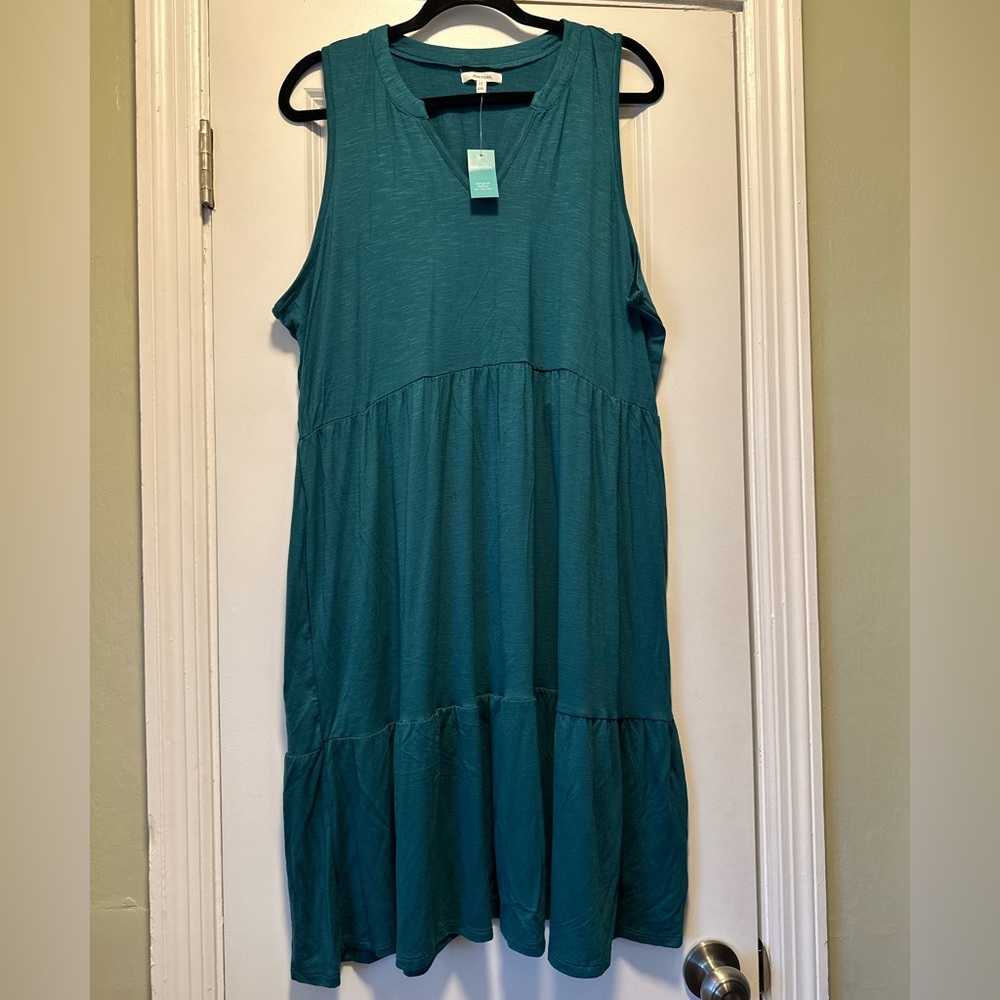 Maurices Green Tiered Midi Sundress